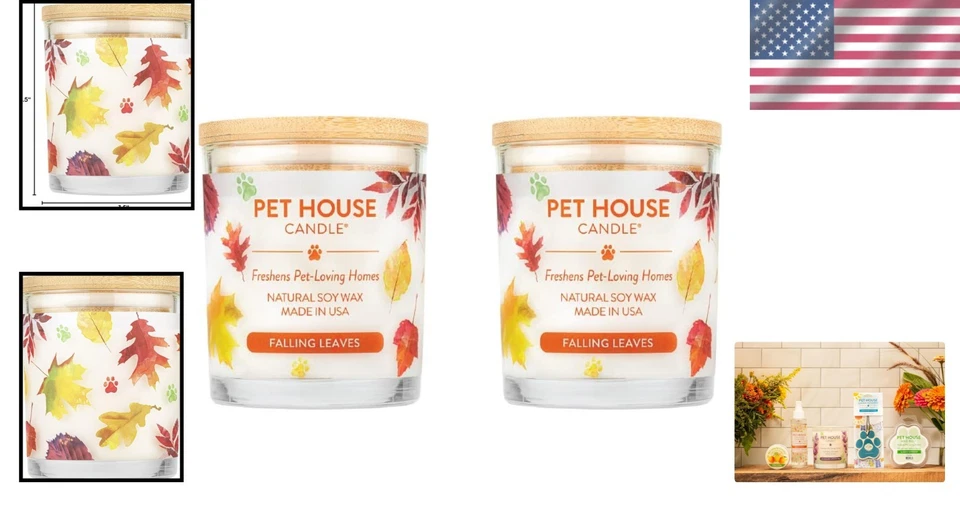 Pet House Fall Candles - Clean Burning Soy Wax Scented 2-Pack - Odor Neutralizer - Image 2 of 4