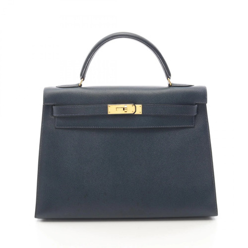 Hermes Kelly 32 2WAY Handbag Navy #RCB6817