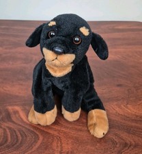 Harley Davidson 14" Plush Black Rottweiler Puppy Dog SGI Apparel Group Black Tan