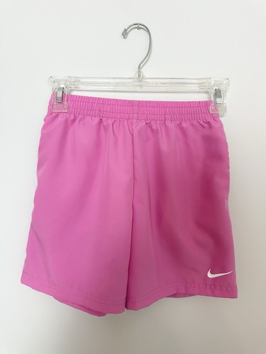 Nike Dri Fit Youth Girls Athletic Short Size L Ages 6-7 Pink Elastic Waist Logo