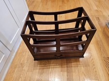 Vintage Wood Magazine Album Vinyl Storage Display Rack Caddy 20x17.5x13" Wooden
