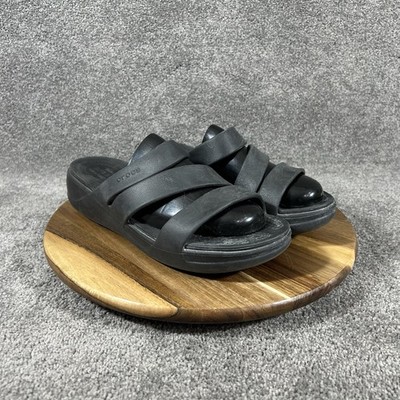 Crocs Getaway Strappy Women's Size 10 Black Classic Slip On Comfy Sandals Used