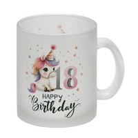 18. Geburtstag Mit Niedlichem Pferd Glas Tasse Mit Spruch Happy Birthday 18