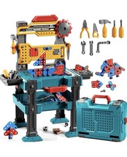 Kids Tool Set Workbench Toy - 2-in-1 Construction Playset for Ages 3-8