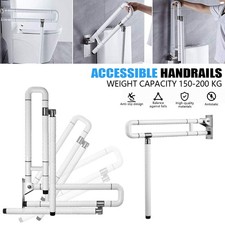 WC Toiletten Stützklappgriff Klappgriff behinderte Papierhalter Edelstahl 200KG