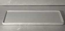 9.2 Porcelain Small Bathroom Narrow Tray - White Ceramic Countertop Organizer