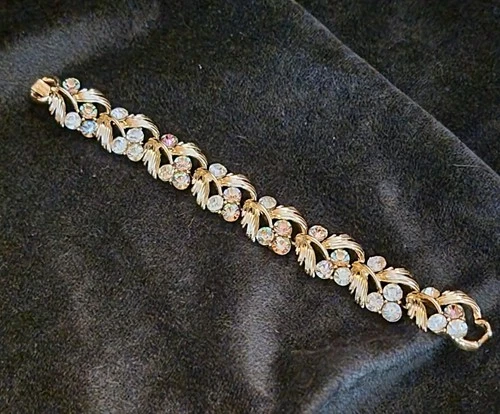 Vintage Signed Lisner Bracelet Costume Jewelry Rhinestones