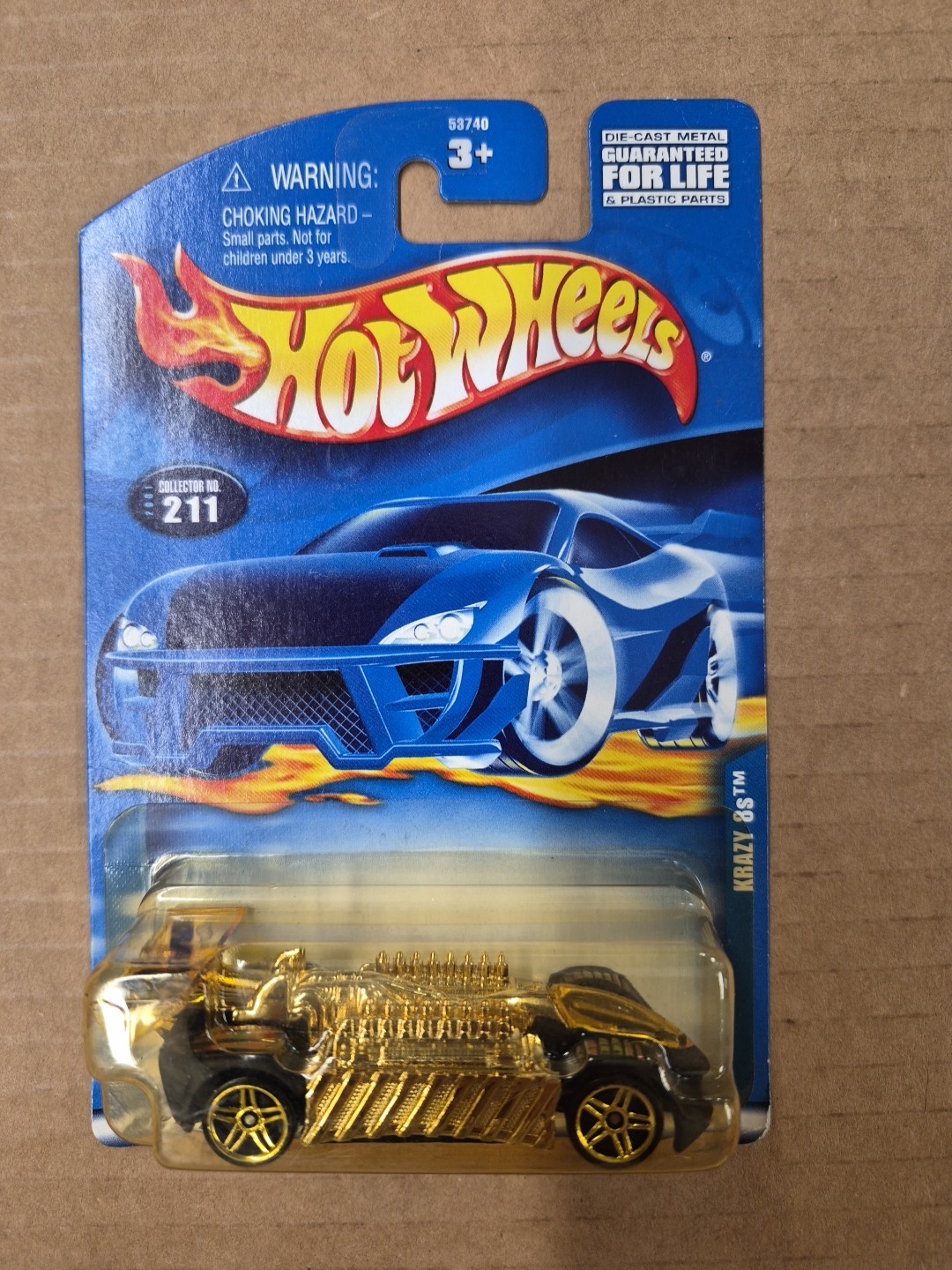 Hot Wheels Krazy 8s 2001 Collector No. 211 Gold/Black
