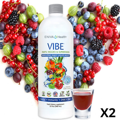 Eniva X2 VIBE Fruit & Veggie Superfoods Liquid Multi 32 fl oz - Free Ship