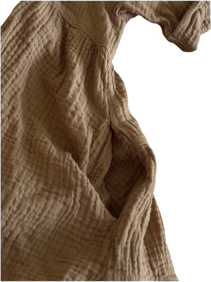 By Together Women's Oversized Large Short Sleeve Pocketed Tiered Babydoll Top - Image 4 of 4