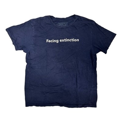 Patagonia Mens XL Slim Fit Facing Extinction Graphic T-Shirt Navy Blue Organic
