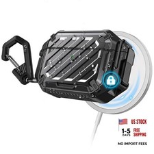 for AirPods Pro 3 Case with Lock  Carabiner, IP68 Waterproof Black