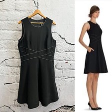 WHBM Elegant Little Black Dress Sleeveless Sexy Classic Dramatic Waistline