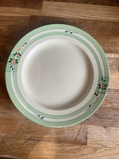 Vintage Crown Devon Fieldings Plate –Hand Painted Green Floral – Made in England