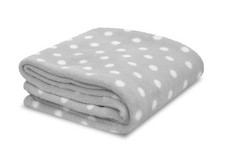 Little Starter Plush Toddler Blanket, Grey Dot 1 Count Pack of 1 ,