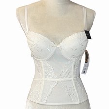 Rene Rofe Bustier Corset Lingerie Ivory Lace Push Up Bridal NWT Size S