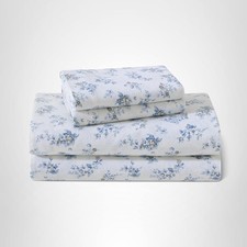 Laura Ashley Flannel Sheets Bed Sheets with Matching Pillowcases  Fitted Sheets