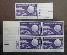 1960  Echo I Communications - Cat # 1173 Plate Block and Single 4c Stamps MNH OG