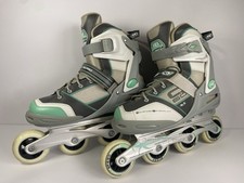 Roller Derby Elite Series Q60 Inline Skates Size 10 80mm Wheels Gray Mint