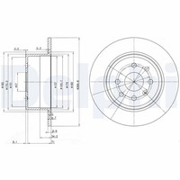 2X Bremsscheibe Delphi BG2637 FüR Calibra Opel Vectra C89 J89 CC M07 16V F68 M68