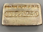Engelhard 10 Troy Ounce 999+ Fine Silver Bar P125927 old poured style L23964