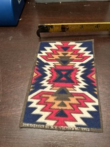 1910 Navajo Tobacco Felt Rug 5”x 3” Factory 2153 3rd District NY