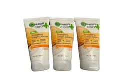 3 Pk Garnier Clean Smoothing Cream Cleanser Dry Skin 5 oz Jojoba Macadamia Oils