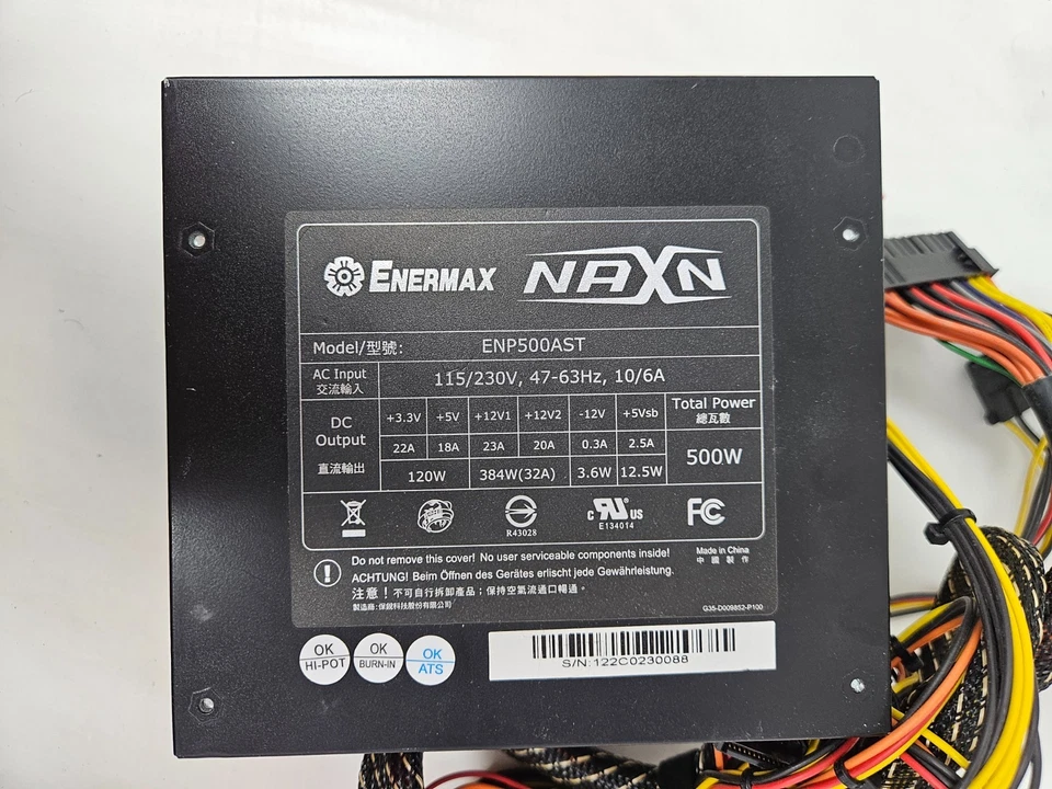 Enermax NAXN Power supply ENP500ASP 500W - Tested - Image 4 of 4
