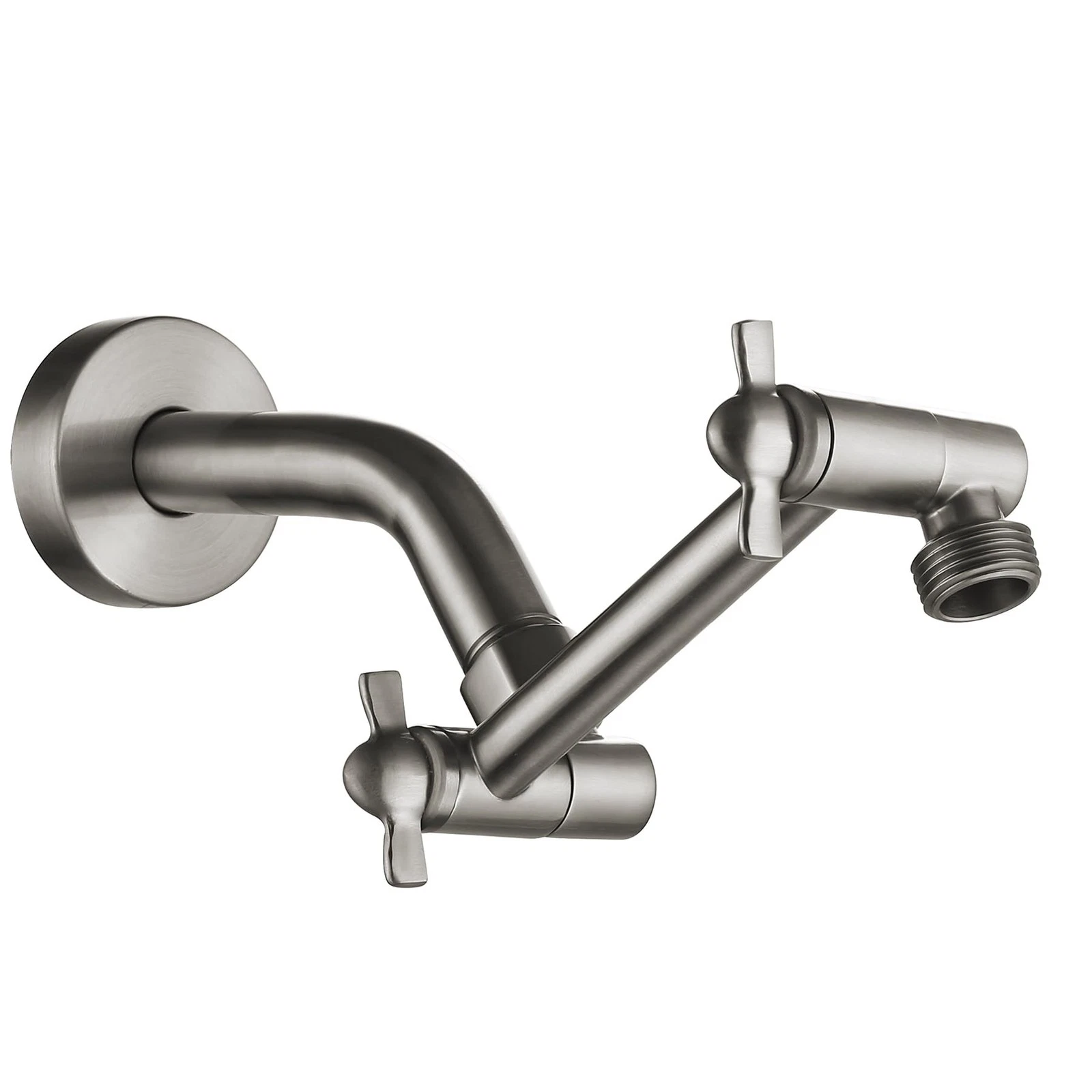 Brushed Nickel Shower Extender Arm, Height & Angle Adjustable with Unique Loc...