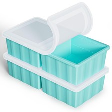 Silicone Freezer Tray for Soup Ice Cubes: 2-Cup Freezing Tray with Lid for Me...