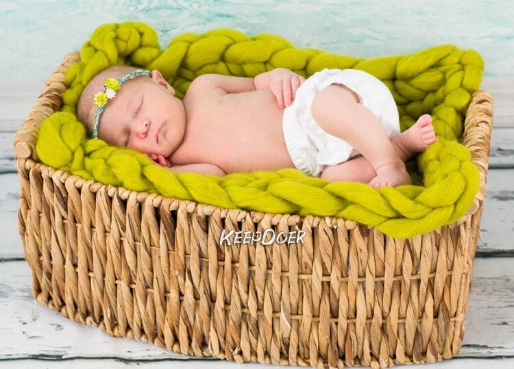 Реквизит для фотографии новорожденных детей плетеная оплетка одеяло коврик для фотостудии съемки - Изображение 3 из 4