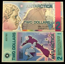 Antarctica P25(U) 2 Dollars Polymer (Private Issue,Non Government) UNC