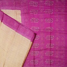 Vintage Beige Sarees 100 Pure Silk Printed Indian Sari 6YD Decor Craft Fabric