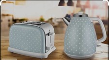 Polka Dot Shutter Green 2 Slice Toaster & Kettle Set FREE DELIVERY