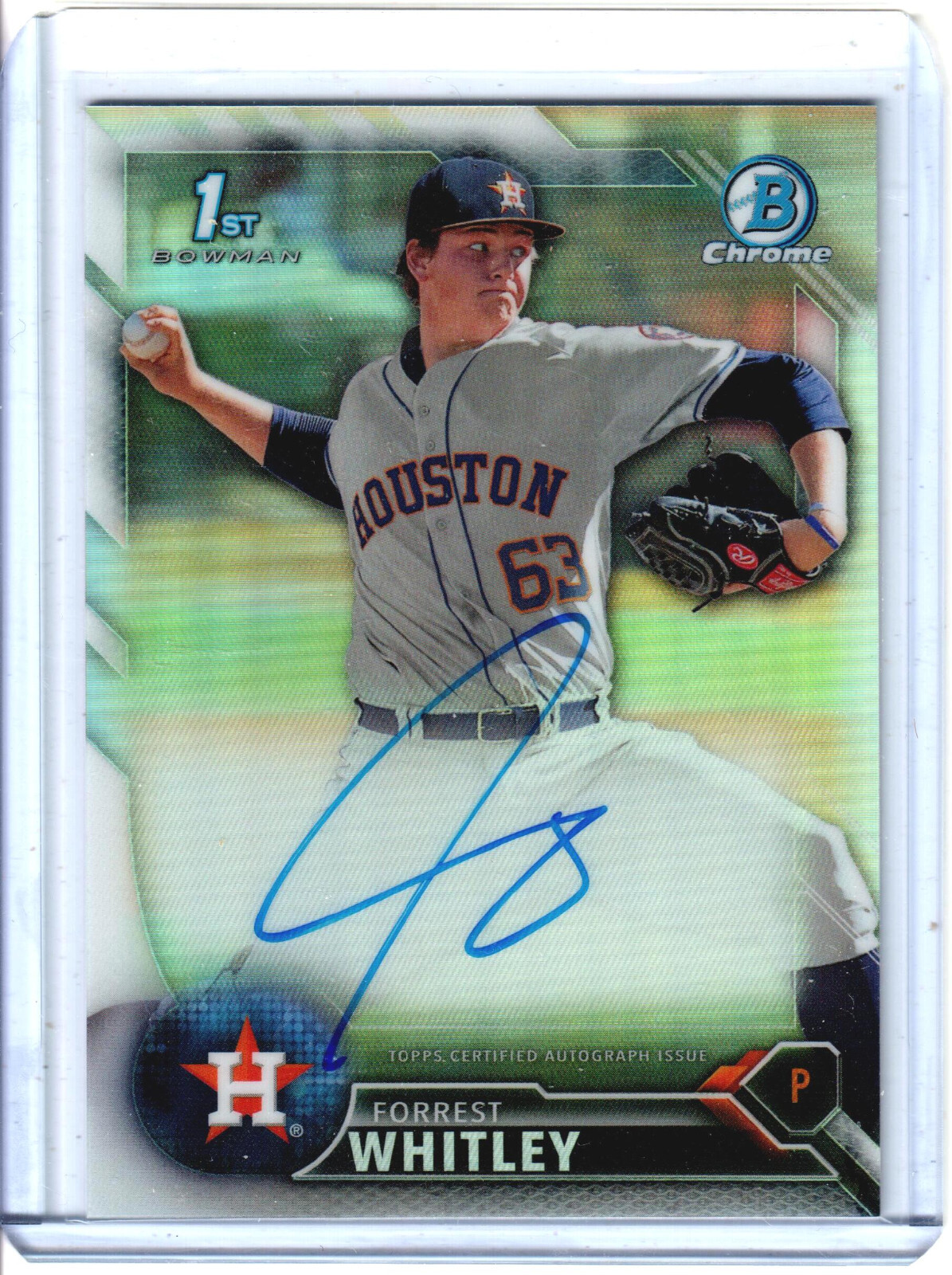 2016 Bowman Chrome Draft Forrest Whitley Refractor Auto /499 1st Chrome Qty