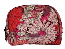 Vera Bradley Large Makeup Cosmetic Case Zip Tip 100 Cotton Bohemian Blooms