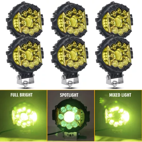 7'' inch LED Work Pods Light For Spot Flood Combo Fog Lamp Offroad Driving Amber - Picture 13 of 14