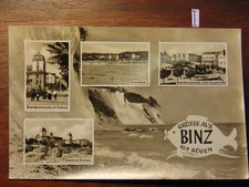 Postkarte Ansichtskarte Mecklenburg Grüsse aus Binz auf Rügen Nr.1 /2293 Echt Fo