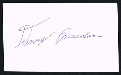 Danny Breeden signed autograph auto 3x5 index card Baseball Player