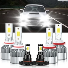 Combo LED Headlight High Low + Fog Light Bulbs Kit For Subaru Impreza 2012-2014