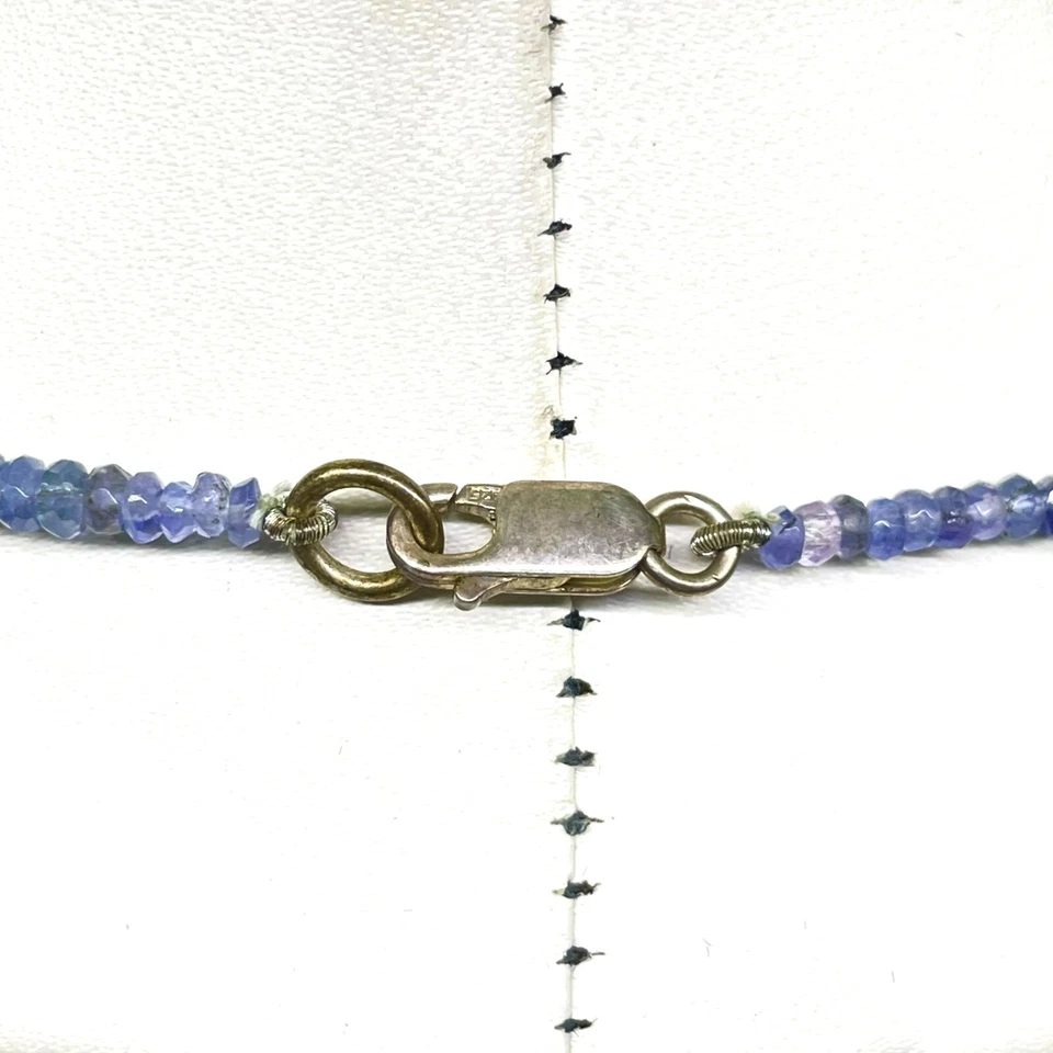 45.7cm Natürlicher Smaragd Rubin Saphir Halskette Facettierte Perlen 925 Silber - Bild 4 von 4