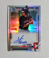 Jose Tena 2021 1st Bowman Chrome AUTO Prospect REFRACTOR 340/499 Nationals z29