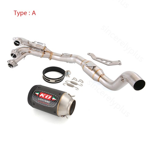 For Ymaha MT09 FZ09 2020-2023 Exhaust System Front Link Pipe Muffler Tips Carbon - Picture 2 of 7