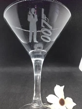 James Bond  007 Martini champagne cocktail glass Limited Edition UK hand craft