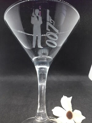 HOME MADE James Bond 007 Martini champagne cocktail glass Limited Edition UK hand craft
