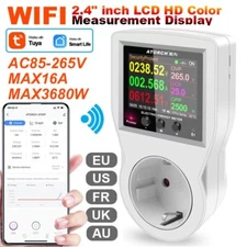 WIFI Smart Socket Digital Wattmeter 220V AC Power Meter Electricity EU Power