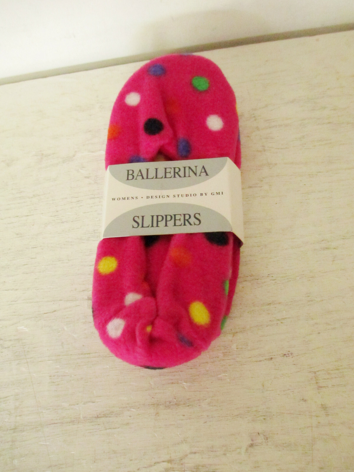 PANTOFOLA D’ORO Pantofole ballerina donna in pile rosa con pois taglia media NUOVE