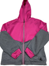 Body Glove Girls Size 6X Hooded Jacket Full Zip Pink Grey