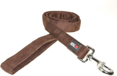 Dogline Comfort Microfiber Flat Leash for Dogs (W 1'' L 6ft), Brown