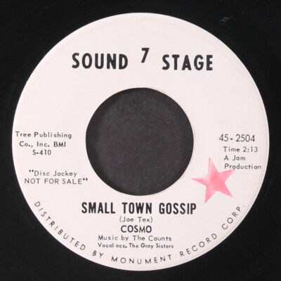 COSMO: small town gossip SOUND STAGE 7 7'' Single 45 RPM